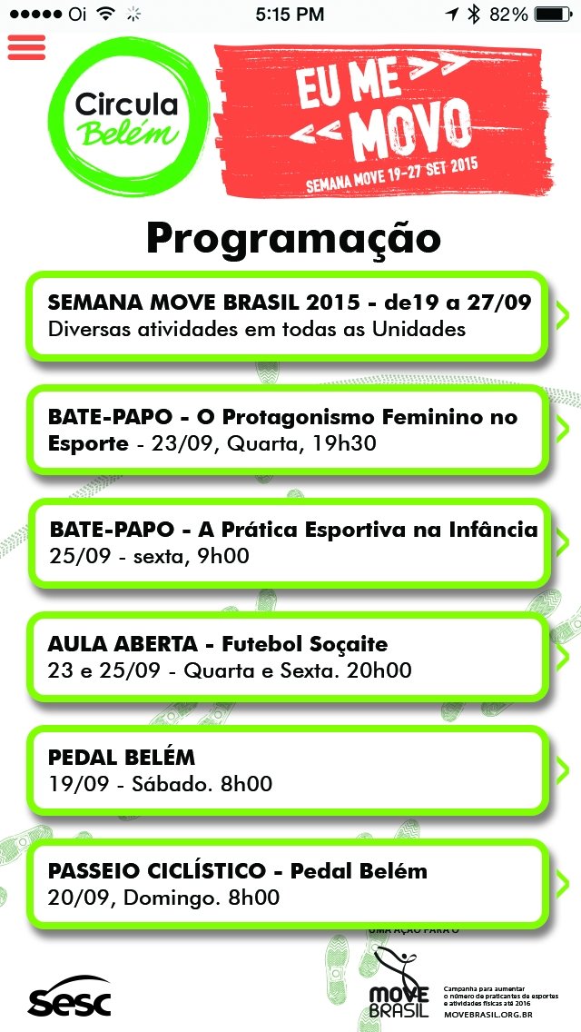 Tela do aplicativo Circula Belém